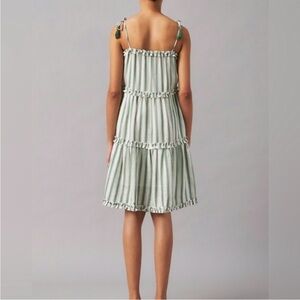 Tory Burch Green and White Striped Dress
